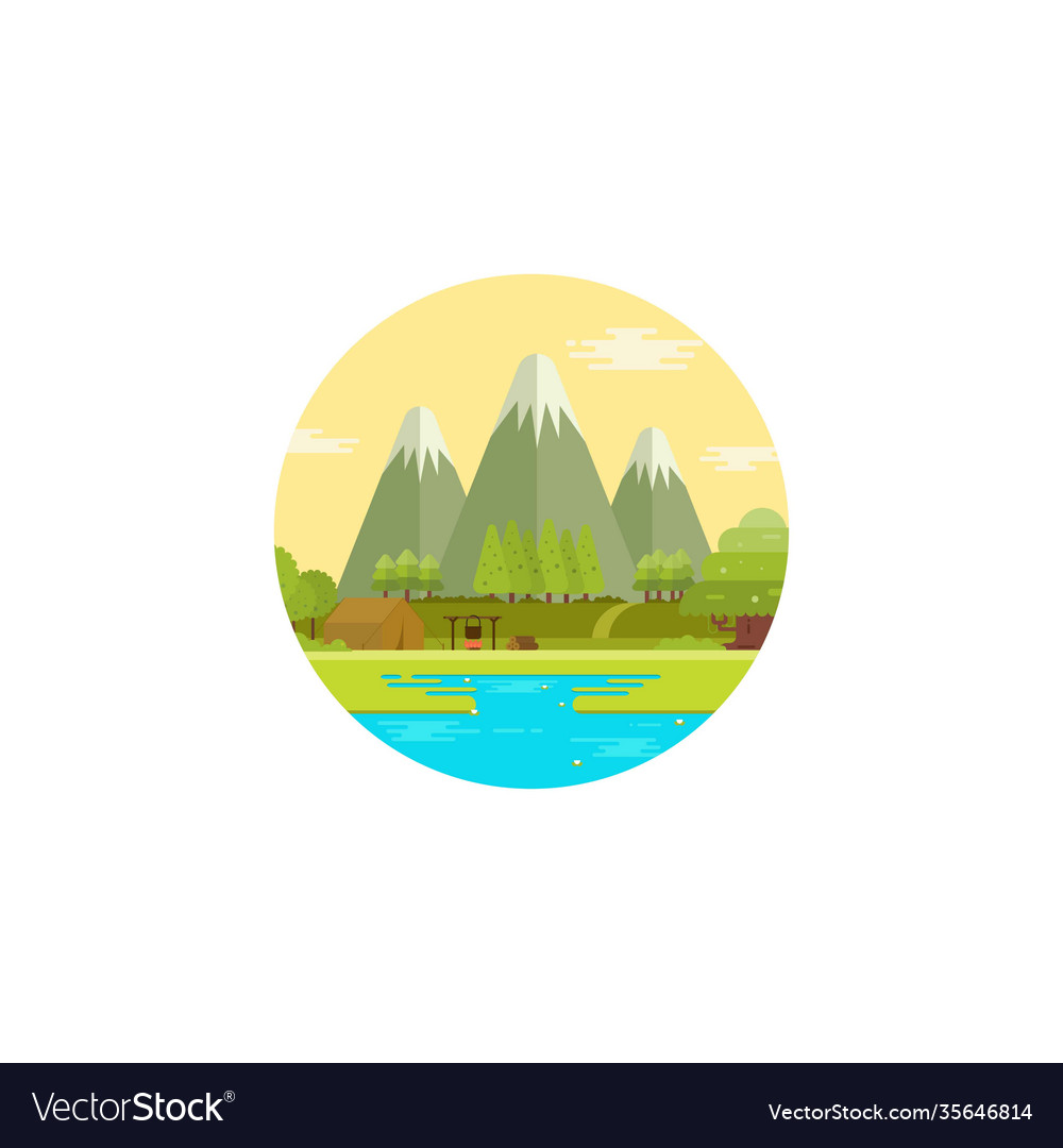 Summer camping logo design