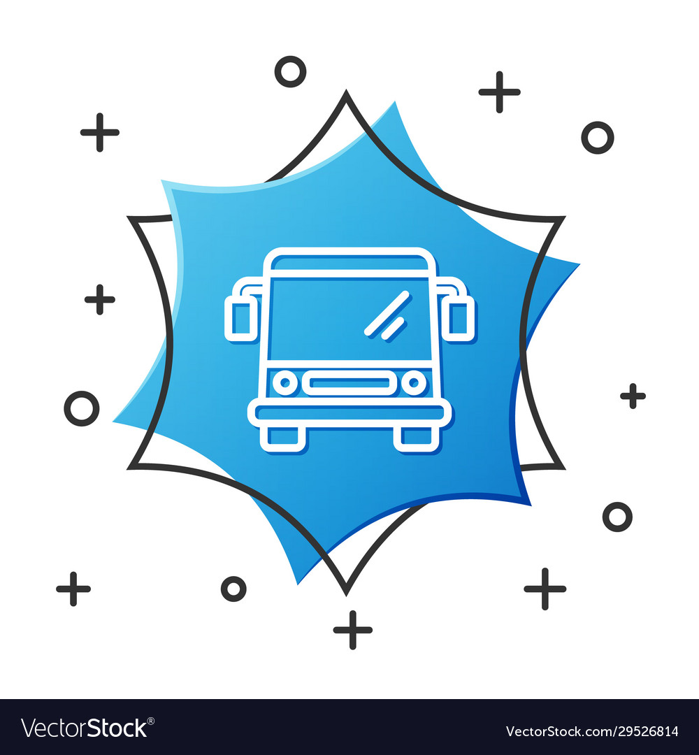 White line bus icon isolated on background Vector Image White line bus icon isolated on background