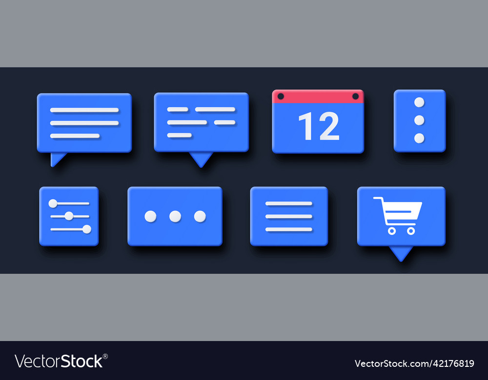 3d interface elements vector image 3d interface elements