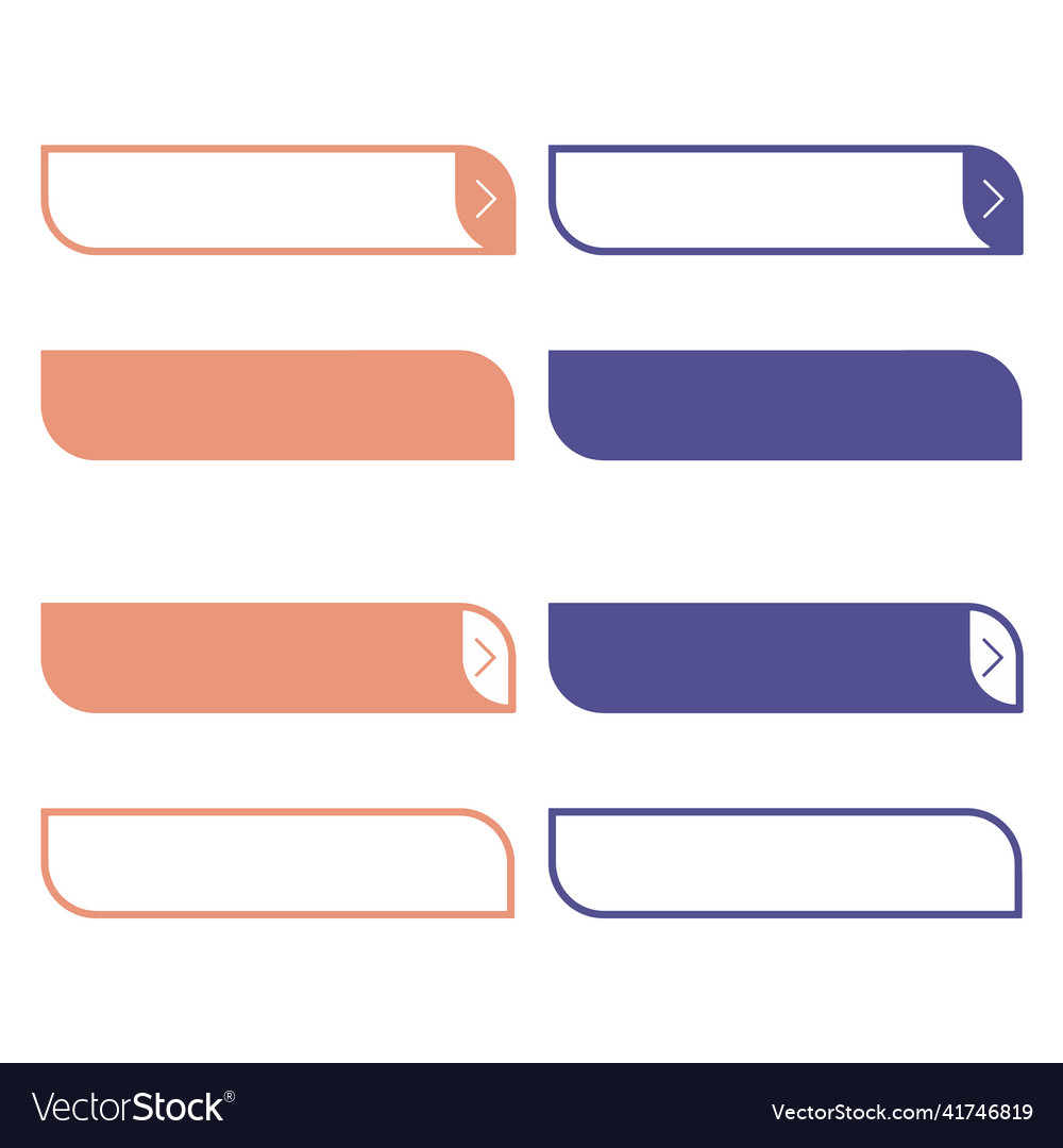 A set of buttons for website trending colors vector image A set of buttons for website trending colors