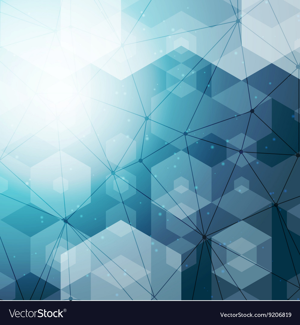 Blue Hexagonal Abstract Space Background