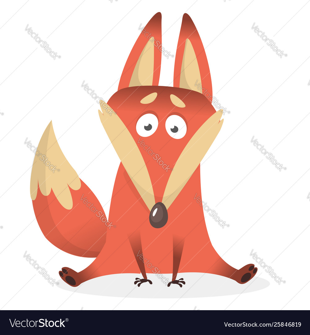 Cartoon red fox character Royalty Free Vector Image