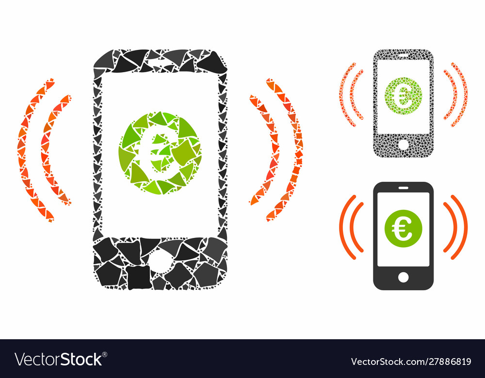 Euro Salary Vibration Composition Icon Abrupt Vector Image