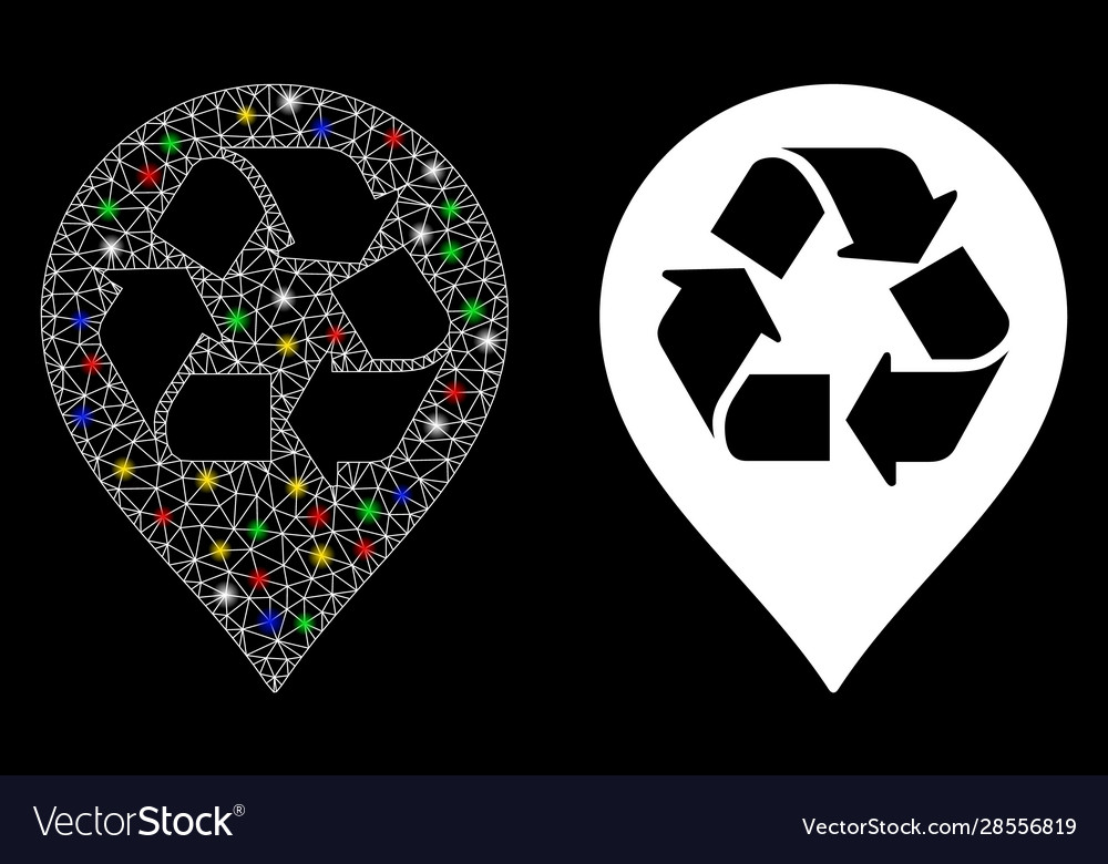 Flare mesh 2d recycle map marker icon with