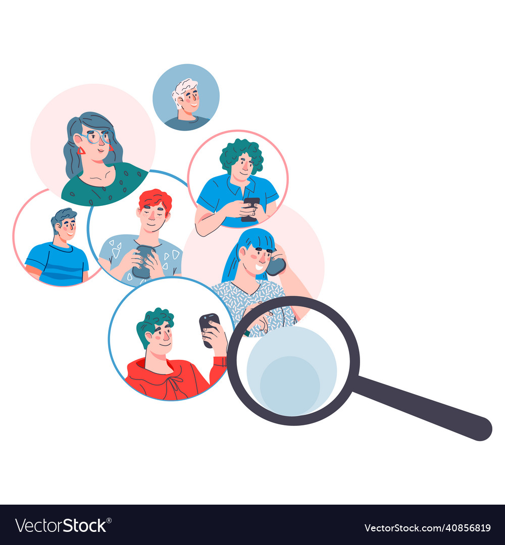 Humanressourcen und Einstellungskonzept der Suche vector image Humanressourcen und Einstellungskonzept der Suche