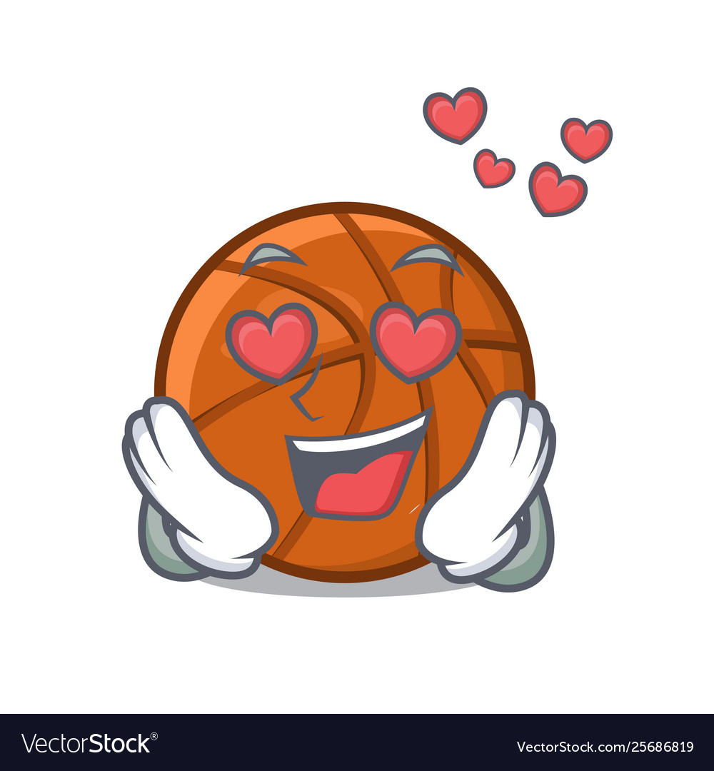 In love basket ball isolated mascot