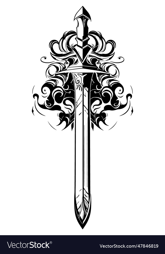 Knight sword tattoo Royalty Free Vector Image - VectorStock