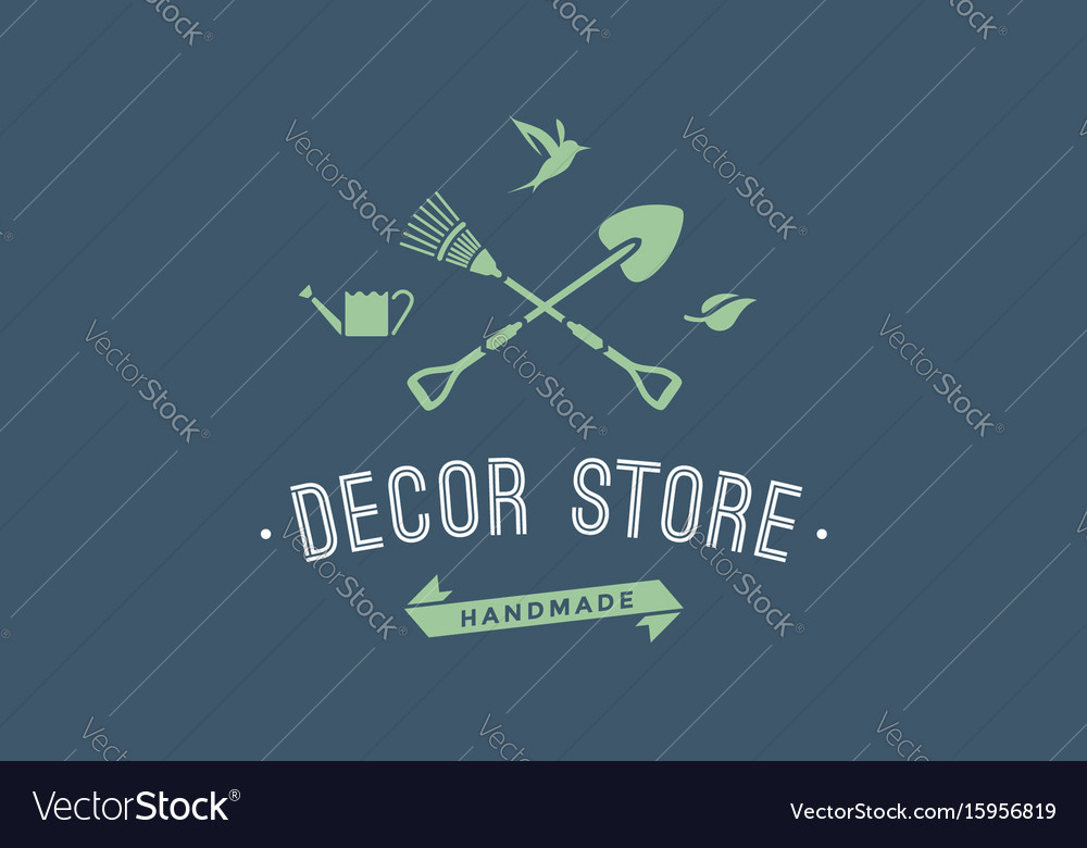 Logo of hand made decor store Royalty Free Vector Image