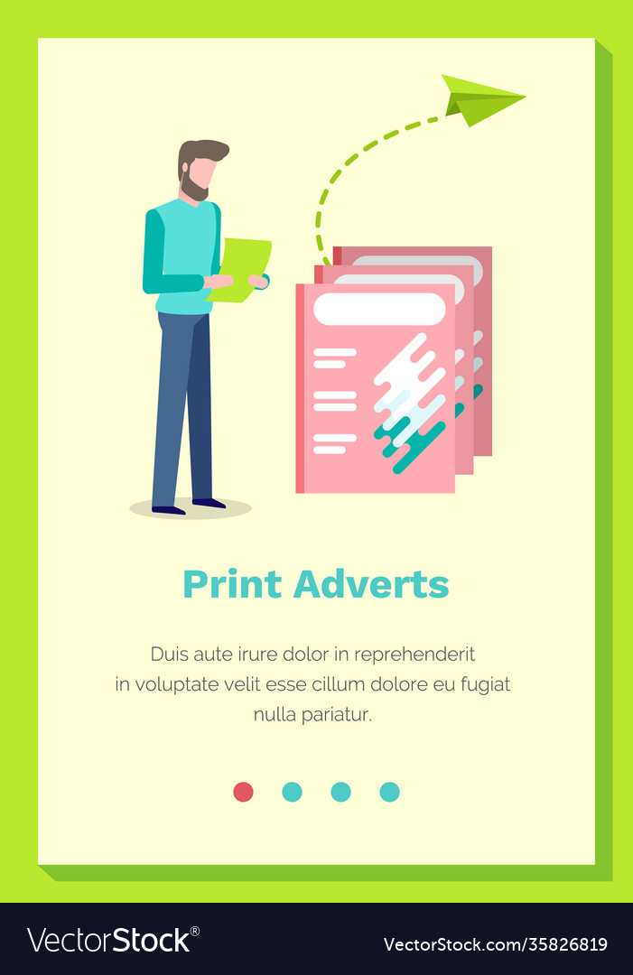 Print adverts web page or site vector image Print adverts web page or site