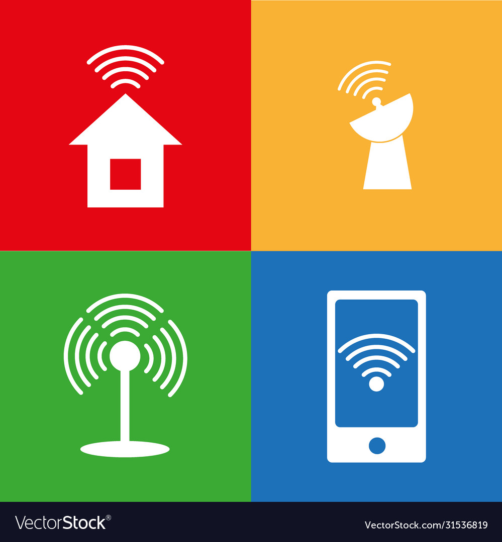 Set different wifi icons for communication vector image Set different wifi icons for communication