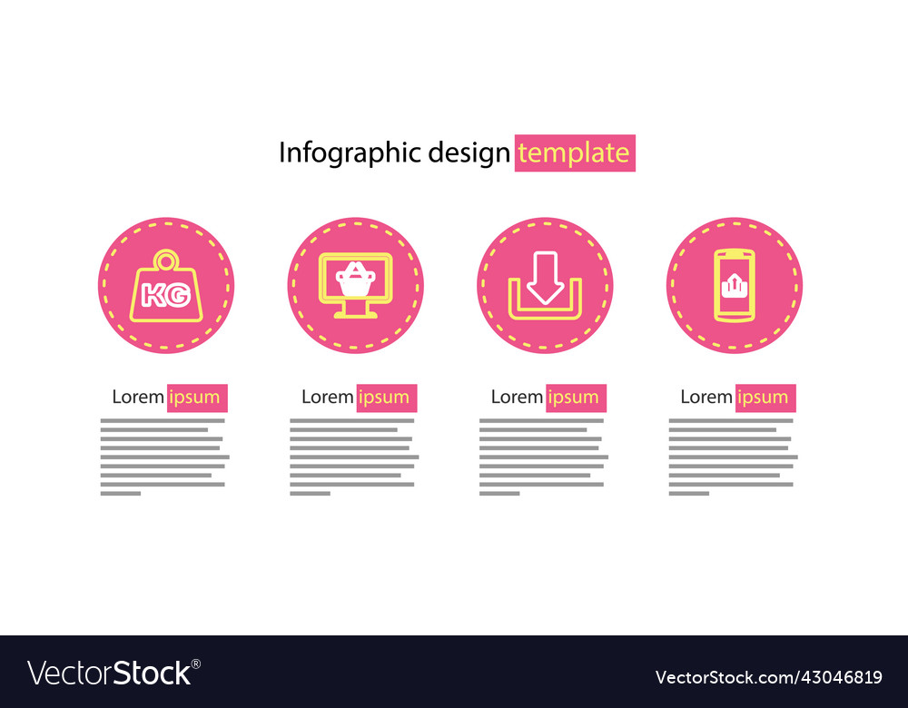 Set line download smartphone with upload monitor vector image Set line download smartphone with upload monitor
