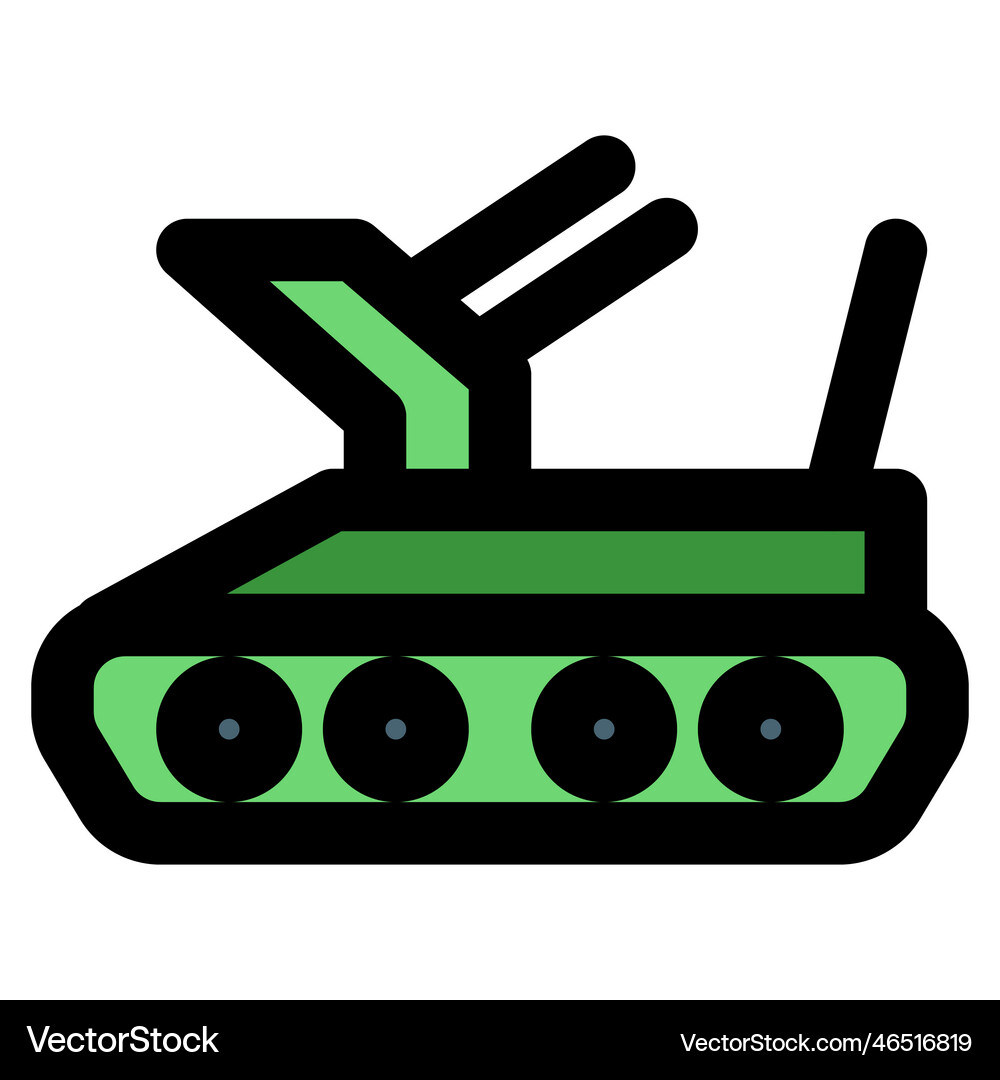 Triple barreled tank ready for wars Royalty Free Vector