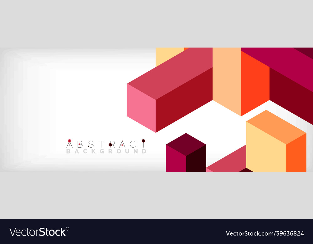 Abstract background 3d cubes cubic elements vector image Abstract background 3d cubes cubic elements