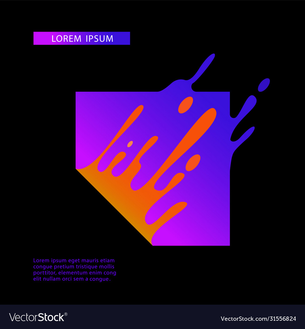 Abstract square object with paint splash motion vector image Abstract square object with paint splash motion
