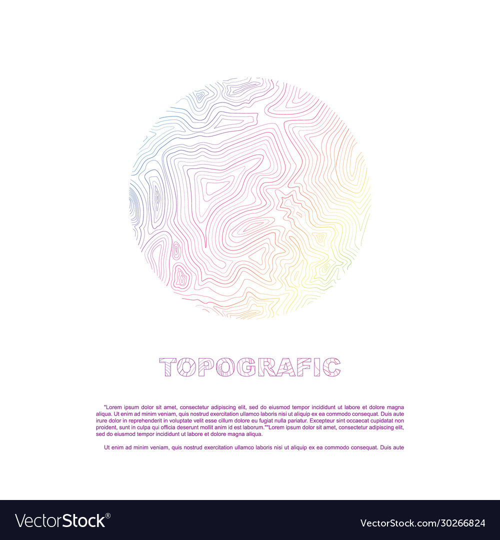 Abstract topographic map in a circle form