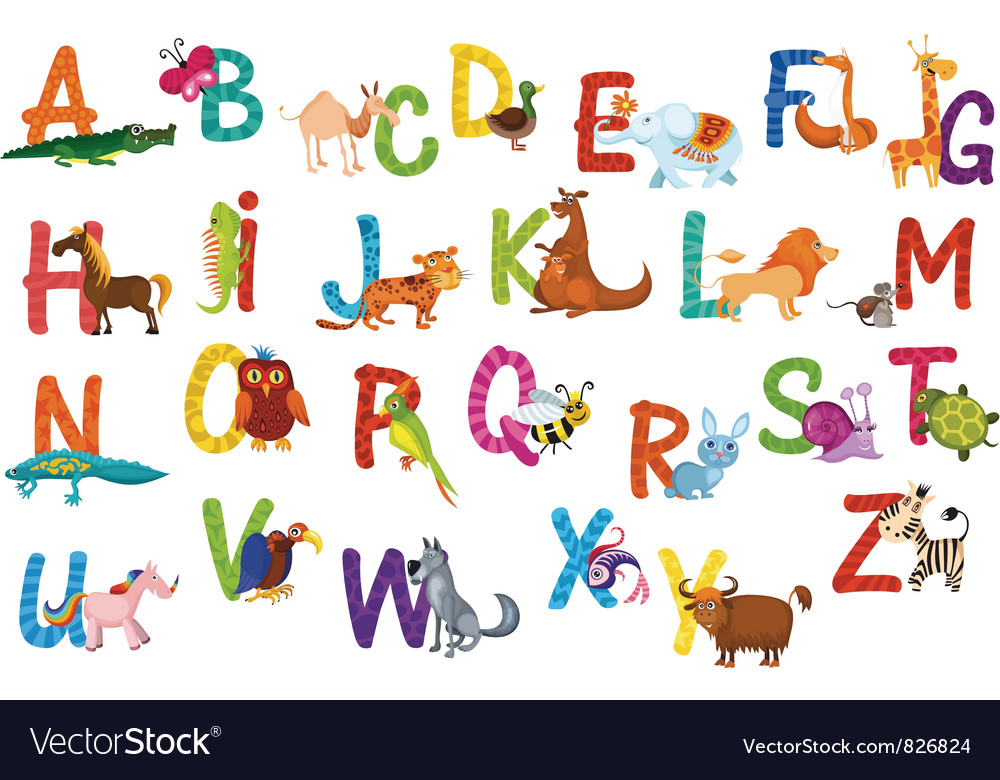 Download Animals alphabet Royalty Free Vector Image - VectorStock