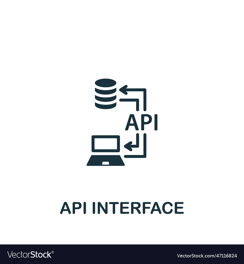 Api Interface Symbol monochrom einfaches Zeichen von