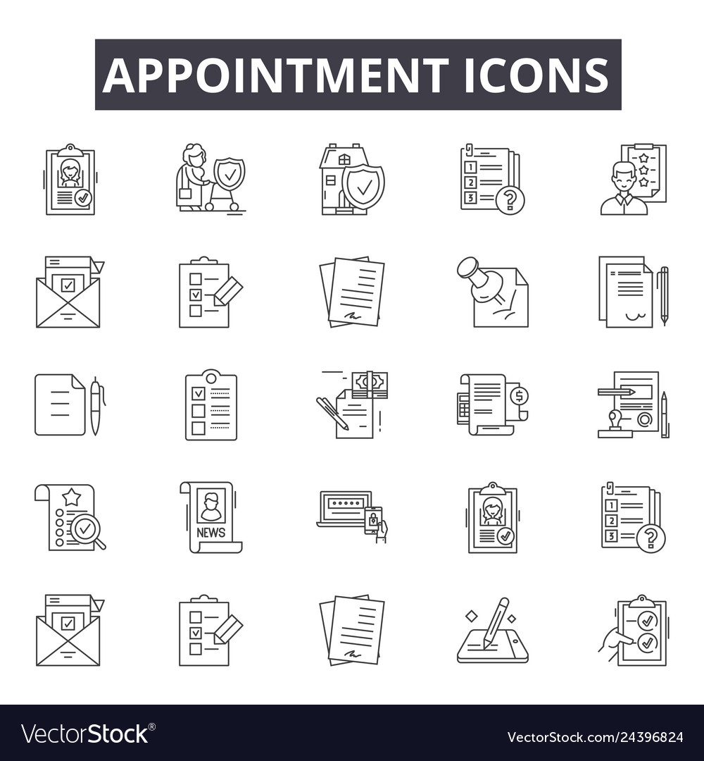 Appointment line icons for web and mobile design vector image Appointment line icons for web and mobile design