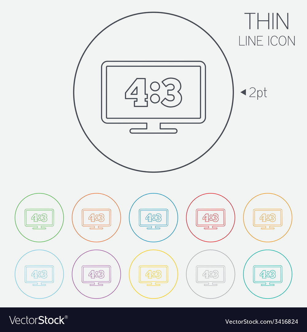 Aspect ratio 43 widescreen tv monitor symbol