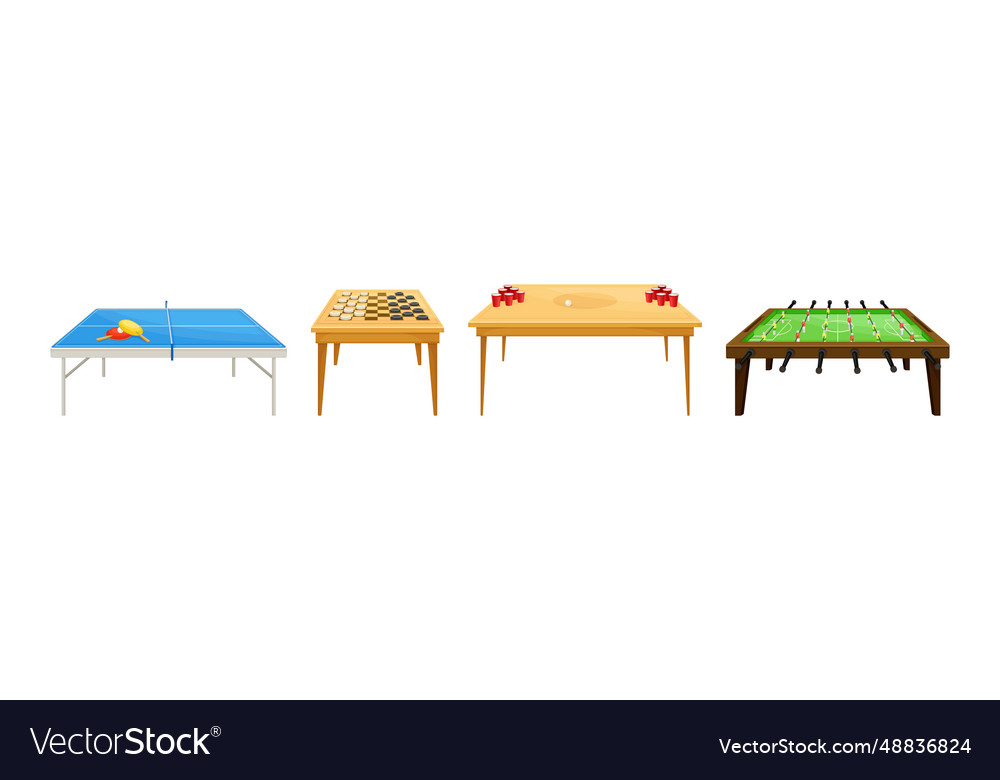 Board games playing field and tables set