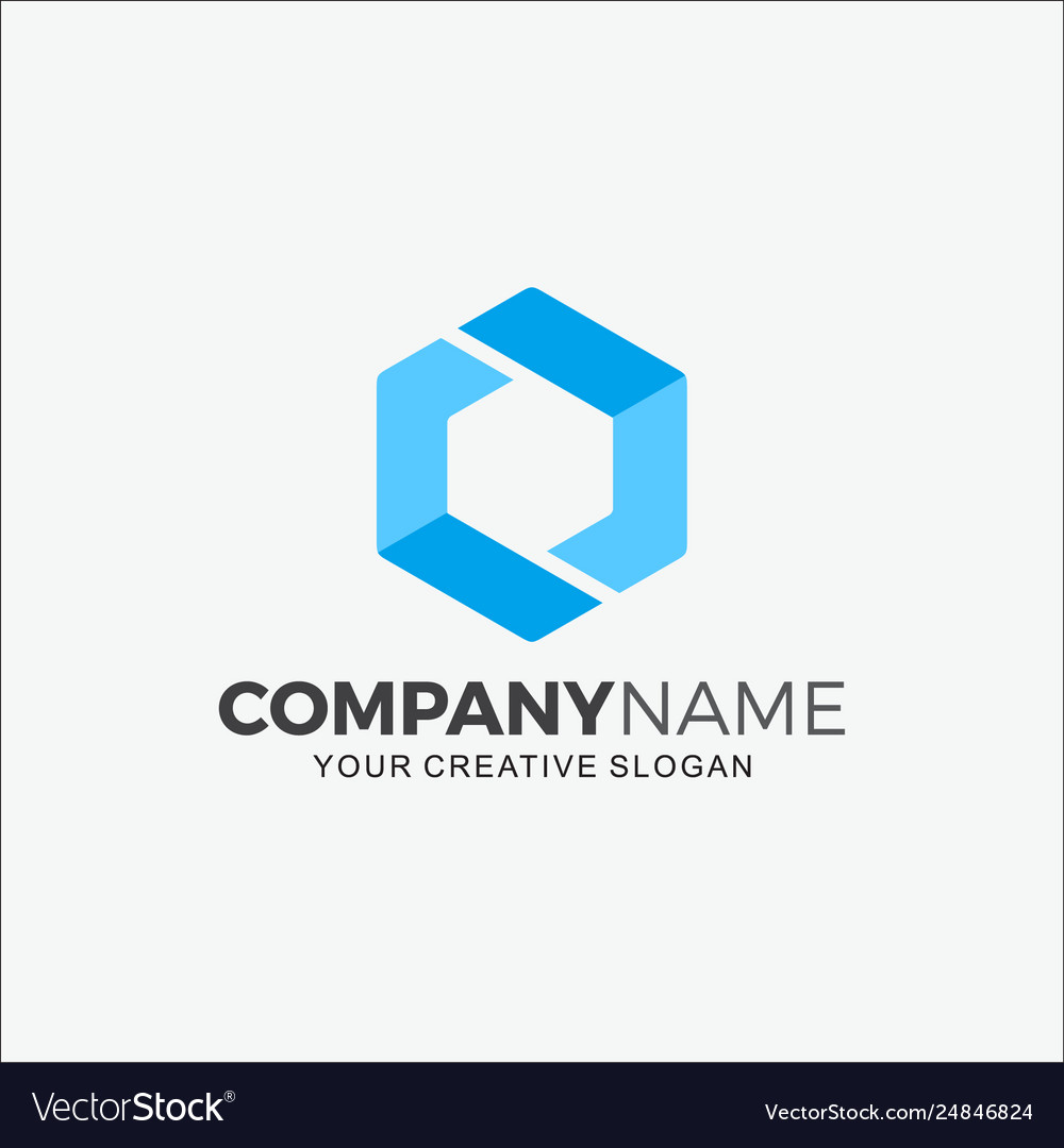 Business logo modern hexagon Royalty Free Vector Image