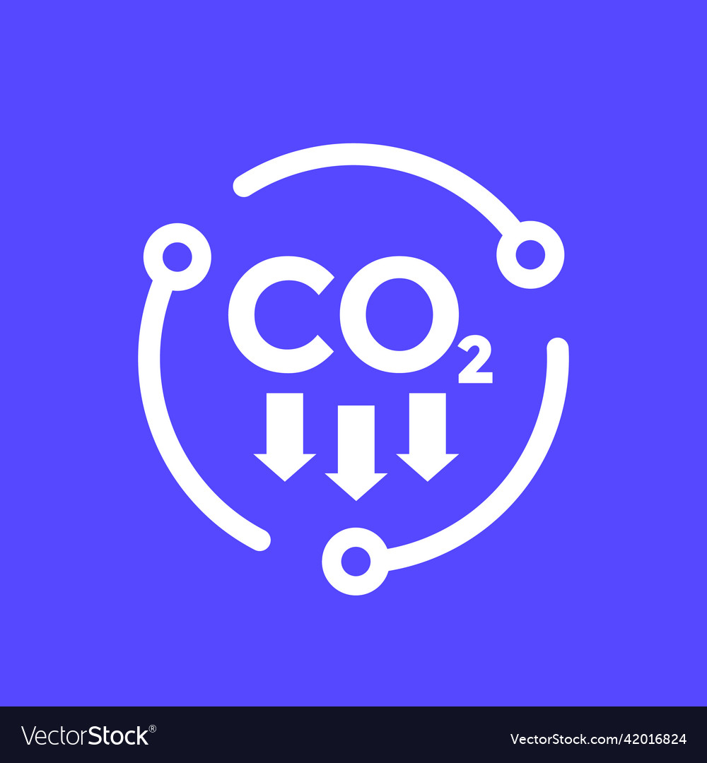 Carbon Dioxide Emissions Reducing Co2 Icon Vector Image