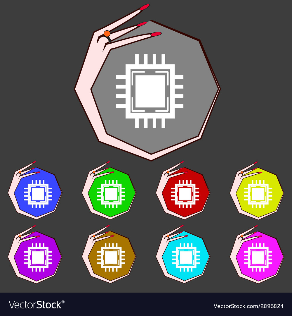 Central processing unit icon technology scheme