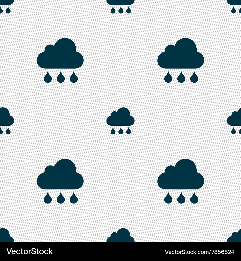 Cloud rain icon sign seamless pattern Royalty Free Vector