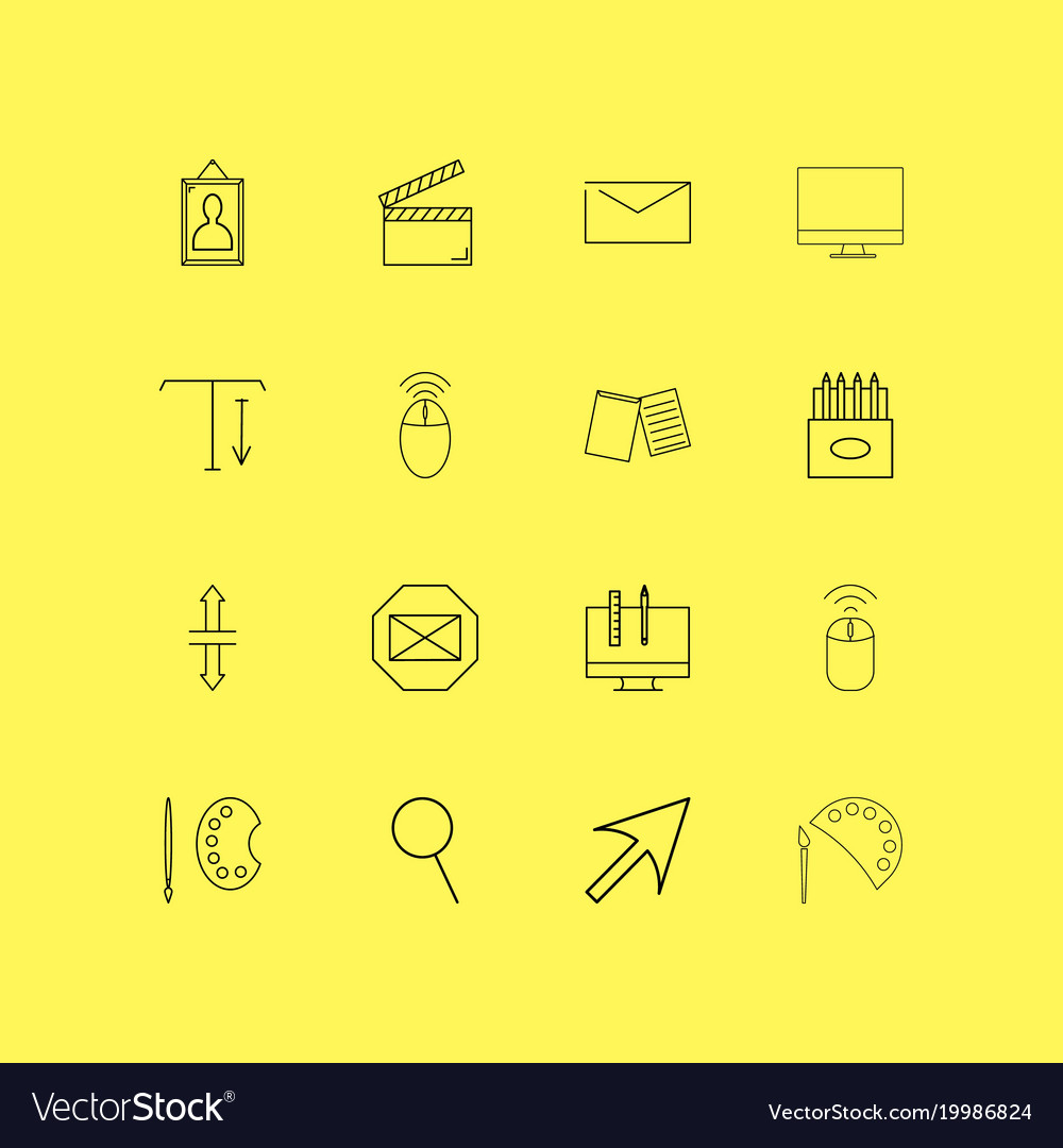 Design elements linear icon set simple outline