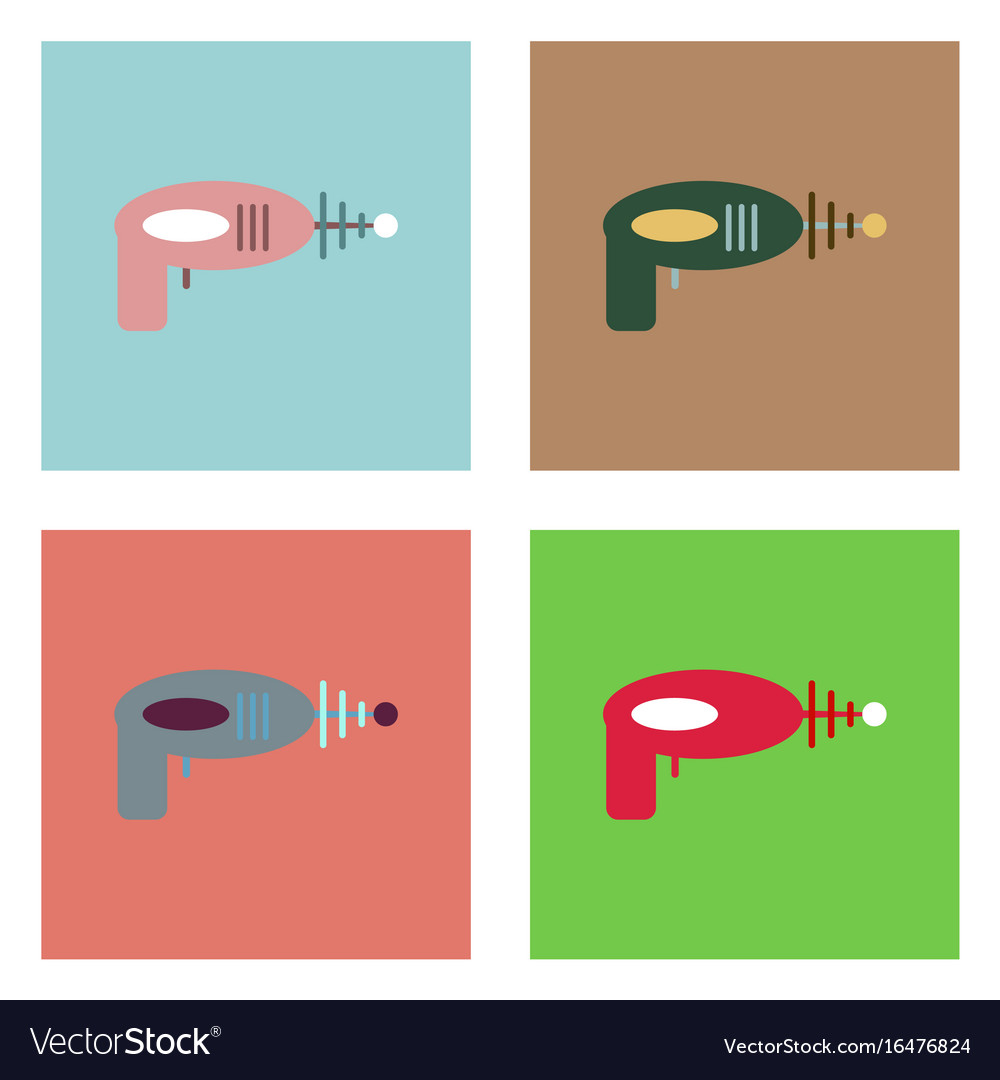 Flat icon design collection space gun