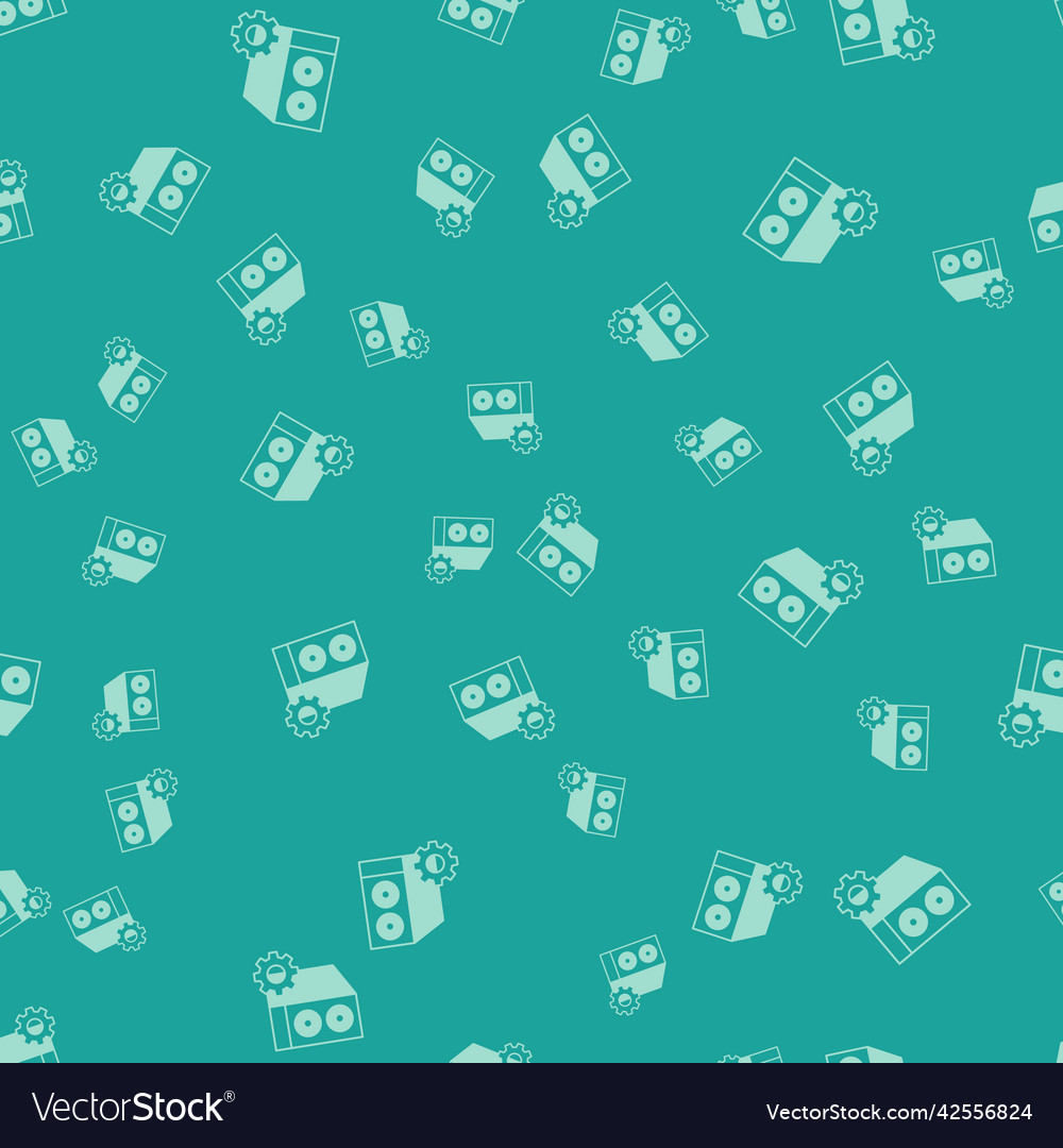 Green case of computer setting icon isolated vector image Green case of computer setting icon isolated