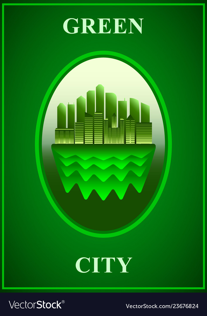 Green city poster modern