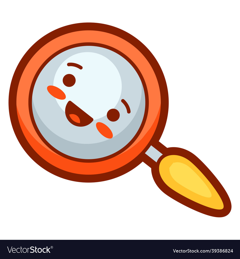Magnifier in cartoon style cute Royalty Free Vector Image