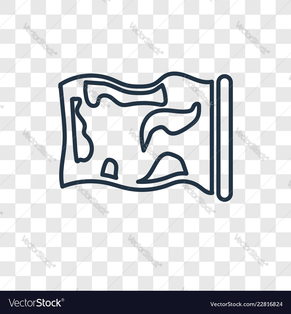 Map concept linear icon isolated on transparent vector image Map concept linear icon isolated on transparent