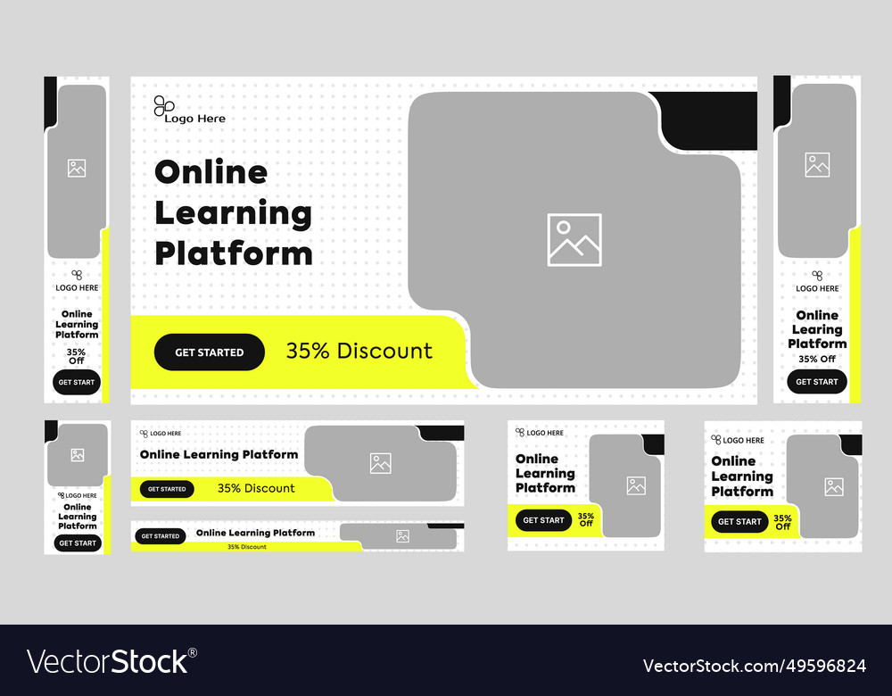 Minimal online learning system web set banner