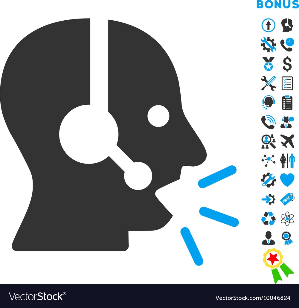 Operator message flat icon with bonus