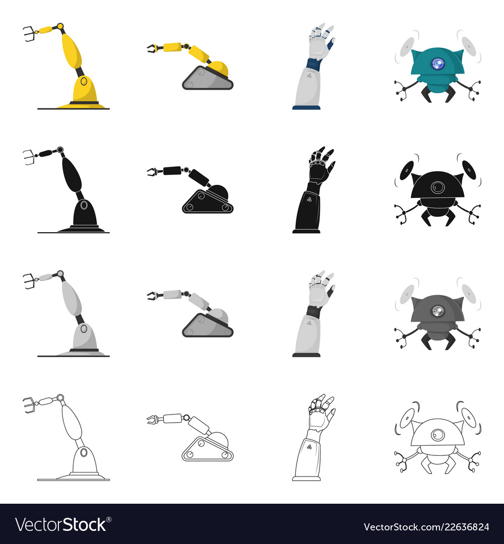 Robot and factory icon set