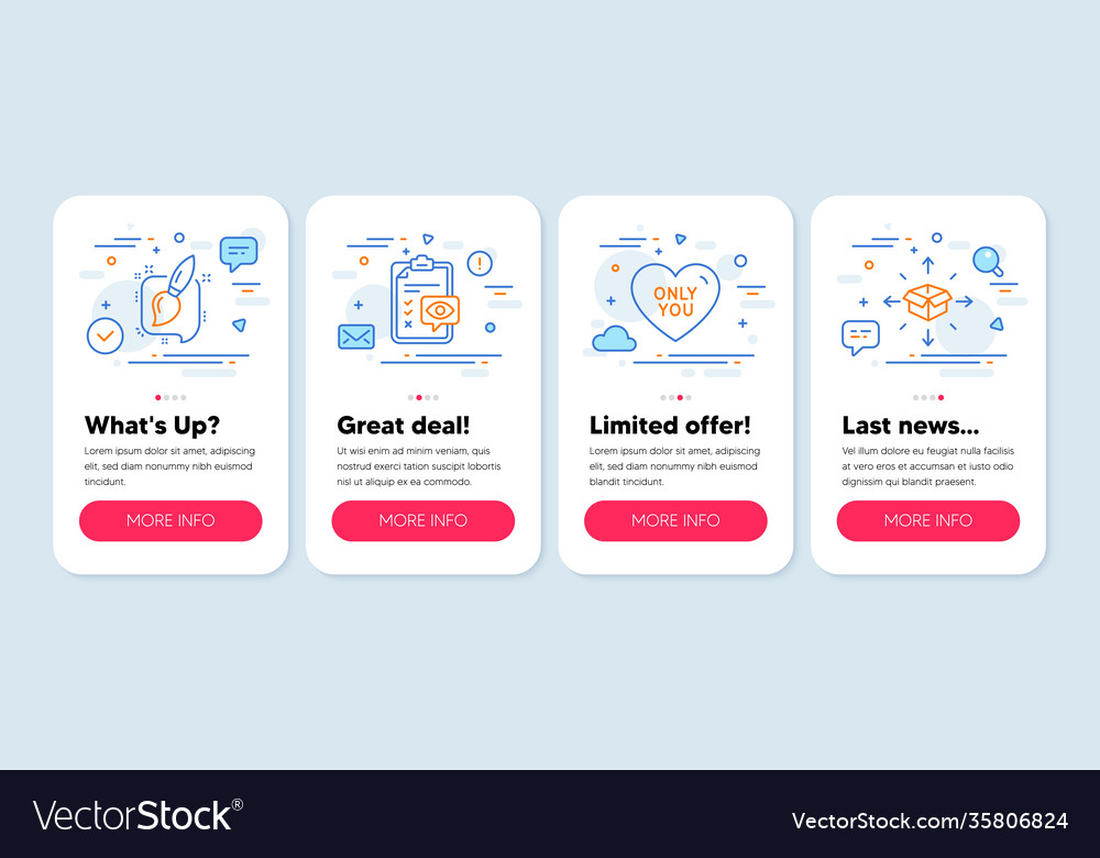 Set line icons such as eye checklist painting