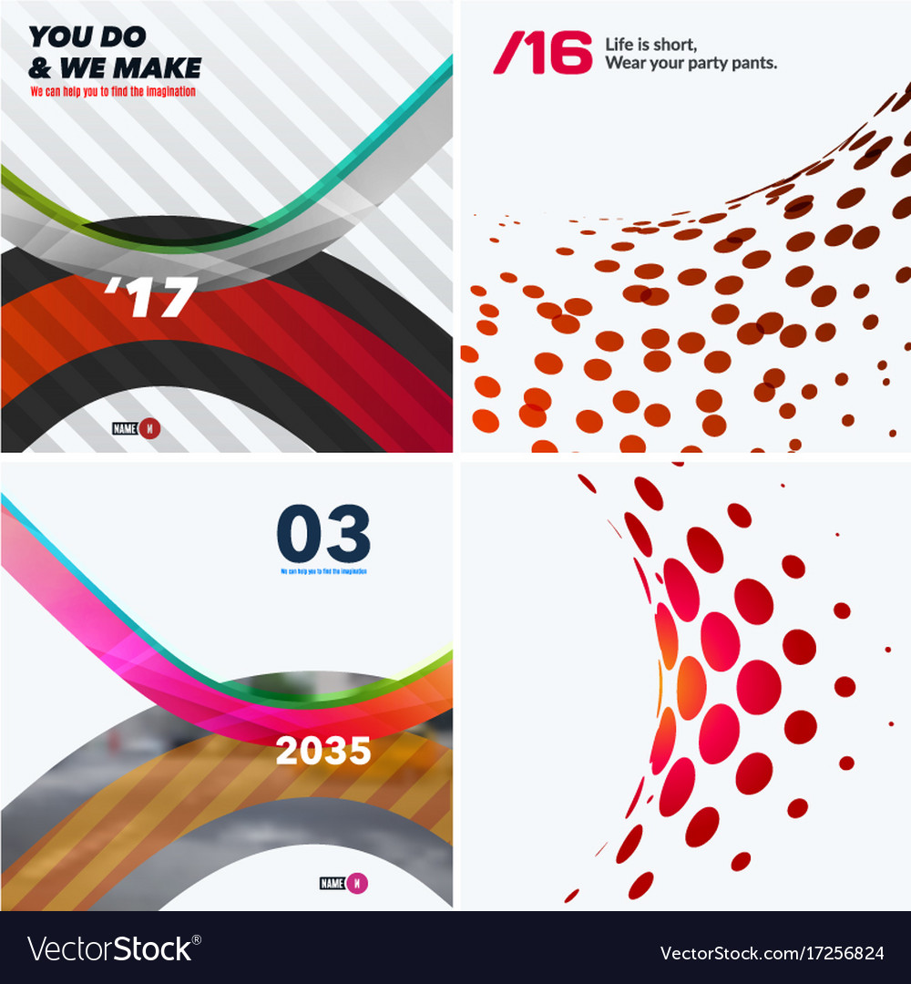 Set of abstract rounded design elements