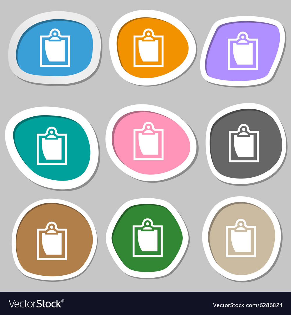 Sheet of paper icon symbols multicolored paper Vector Image