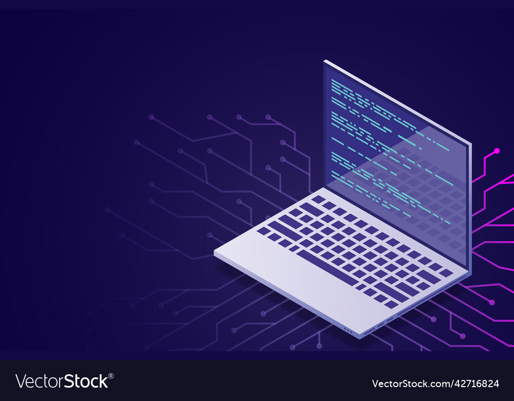 Web programming isometric vector image Web programming isometric