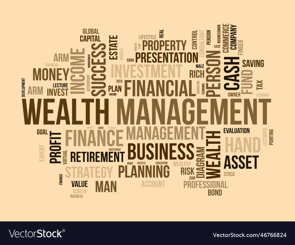 Word cloud background concept for wealth