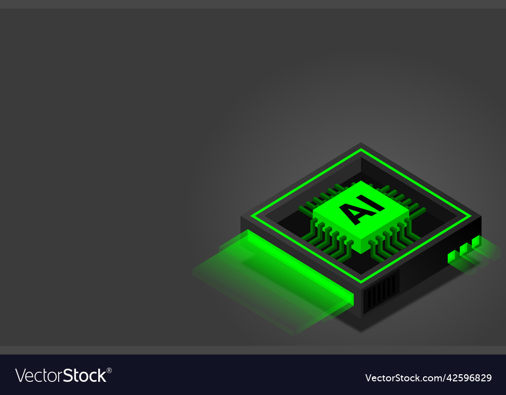 Artificial intelligence ai web banner isometric