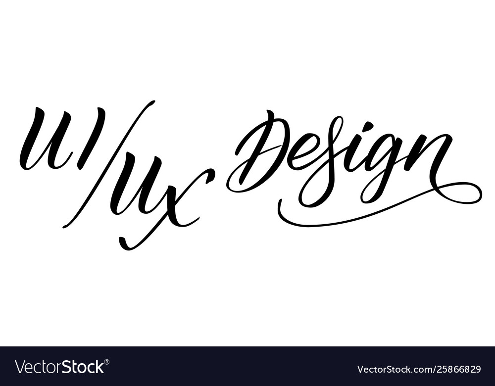 Brush calligraphy ux ui design vector image Brush calligraphy ux ui design