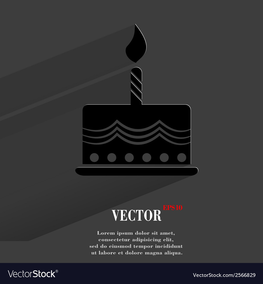 Cake flat modern web button with long shadow
