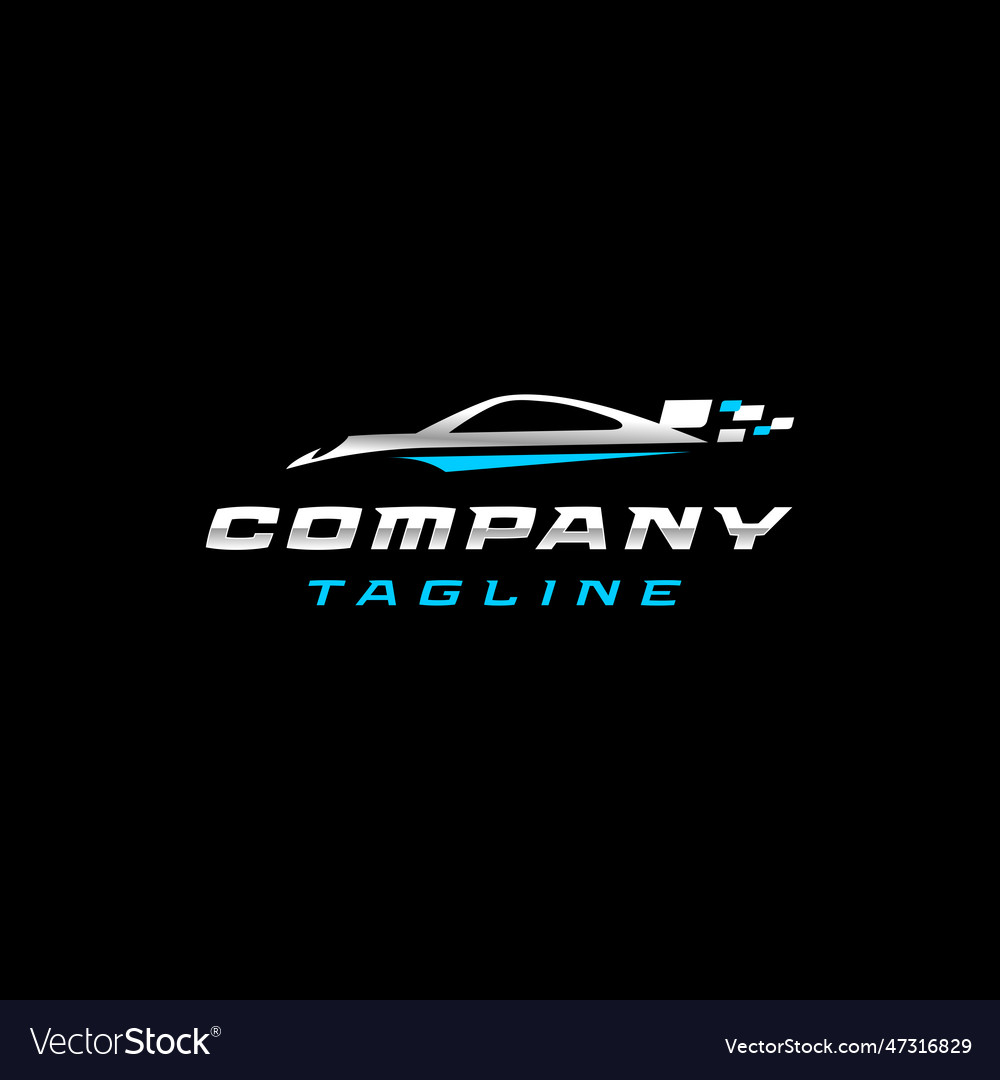 Auto Silhouette mit digitalem Akzent Logo Design