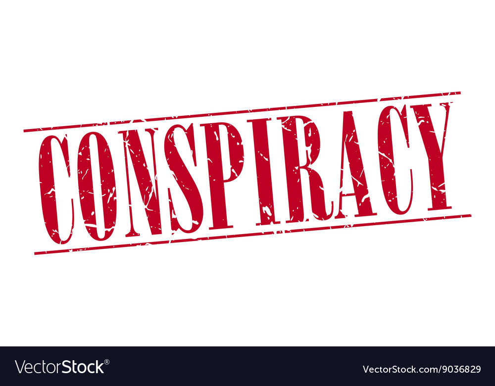 Conspiracy red grunge vintage stamp isolated Vector Image