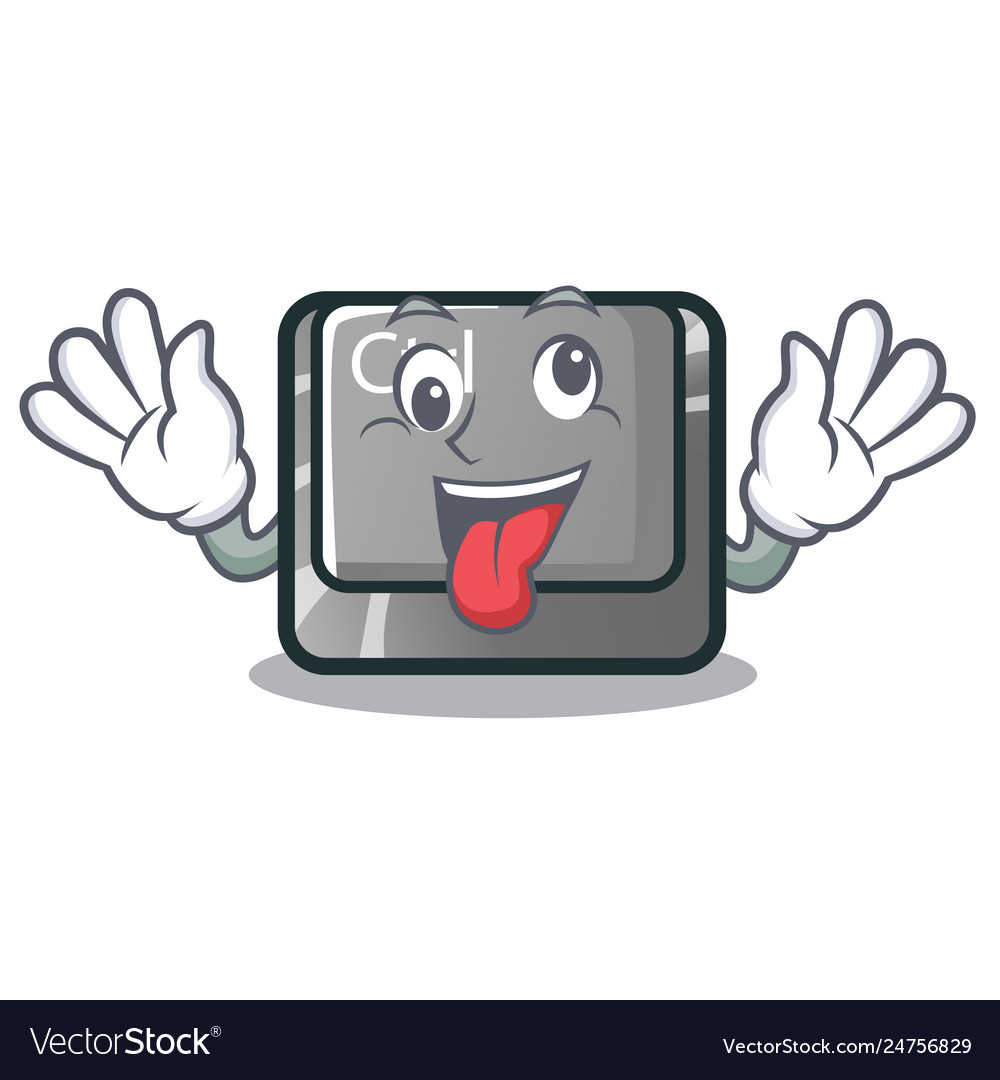 Crazy ctrl button on cartoon keyboard vector image Crazy ctrl button on cartoon keyboard