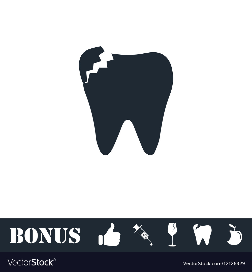 Dental problem icon flat