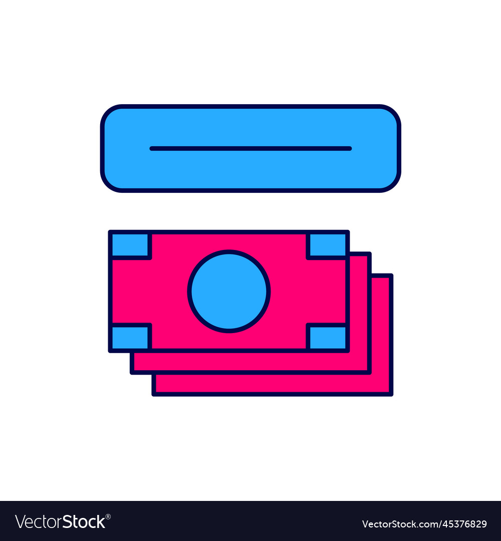 Filled outline atm - automated teller machine vector image Filled outline atm - automated teller machine